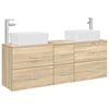 vidaXL Baderomsskapsett 3 stk. Sonoma eik 136 x 35 x 80 cm