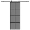 vidaXL Skyved&oslash;r med monteringssett svart 76x205 cm herdet glass
