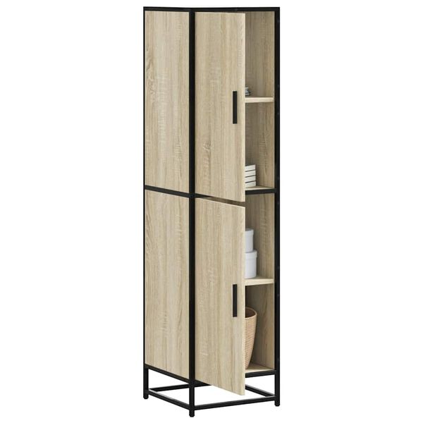 vidaXL Highboard sonoma eik 35,5x35x139 cm konstruert tre og metall