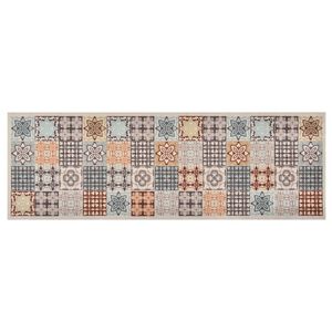vidaXL Kj&oslash;kkenteppe vaskbart mosaikk farge 45x150 cm