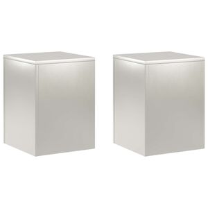 vidaXL Planteholder 2 pcs S&oslash;lv 30 x 30 x 40 cm St&aring;l