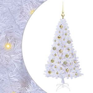 vidaXL Kunstig juletre Hvit 120 cm PVC og st&aring;l