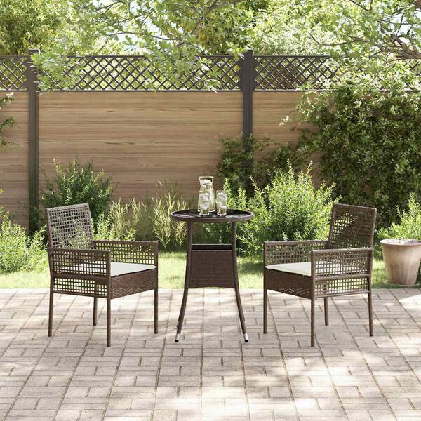 vidaXL Hage Spisegruppe 3 pcs Brun Poly rattan