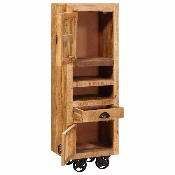 vidaXL Høyskap med skuff Brun 40 x 30 x 120.5 cm heltre mango