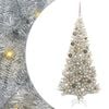 vidaXL Juletre med LED-lys S&oslash;lv 180 cm PET og st&aring;l