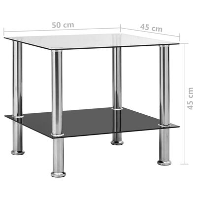 vidaXL Sidebord gjennomsiktig 45x50x45 cm herdet glass