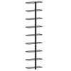 vidaXL Veggmontert vinstativ for 9 flasker svart jern