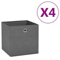 vidaXL Oppbevaringsbokser 4 stk uvevd stoff 28x28x28 cm grå