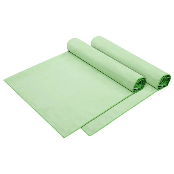 vidaXL Solsenghåndkler 2 pcs grønn 210 x 75 cm Polyester og polyamid
