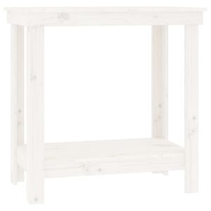 vidaXL Arbeidsbenk hvit 80x50x80 cm heltre furu