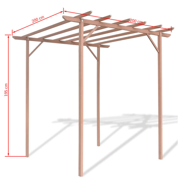 vidaXL WPC Pergola 200x200x195 cm brun