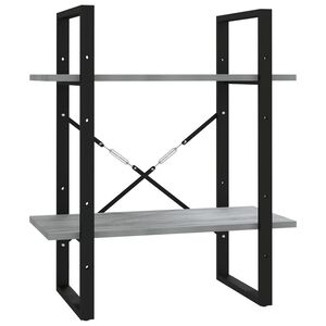 vidaXL Bokhylle 2 etasjer gr&aring; sonoma 60x30x70 cm konstruert tre