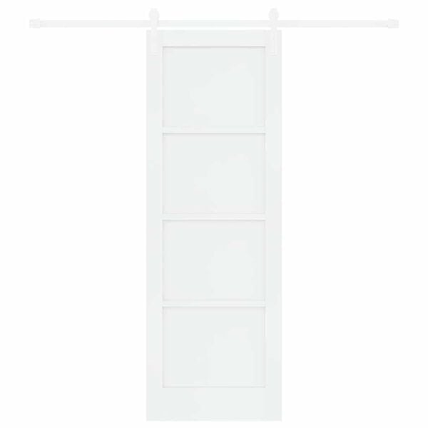 vidaXL Skyved&oslash;r Hvit 73,5 x 211 cm Massiv furu