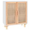 vidaXL Skjenk hvit 60x30x70 cm heltre furu og naturrotting