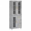 vidaXL Highboard betonggr&aring; 69,5x34x180 cm konstruert tre