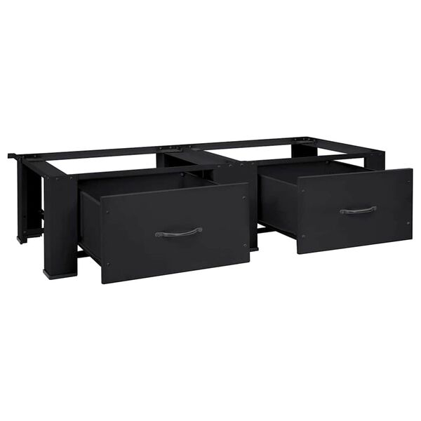 vidaXL Dobbel vaskemaskinsokkel med skuffer hvit