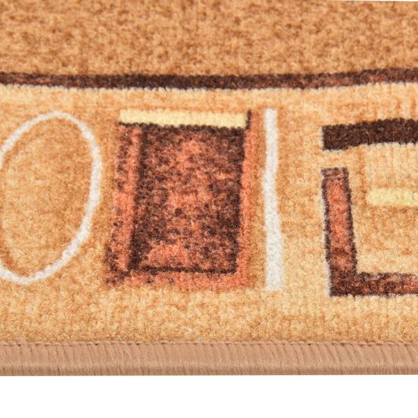 vidaXL Teppel&oslash;per gelbelagt bakside 67x150 cm beige