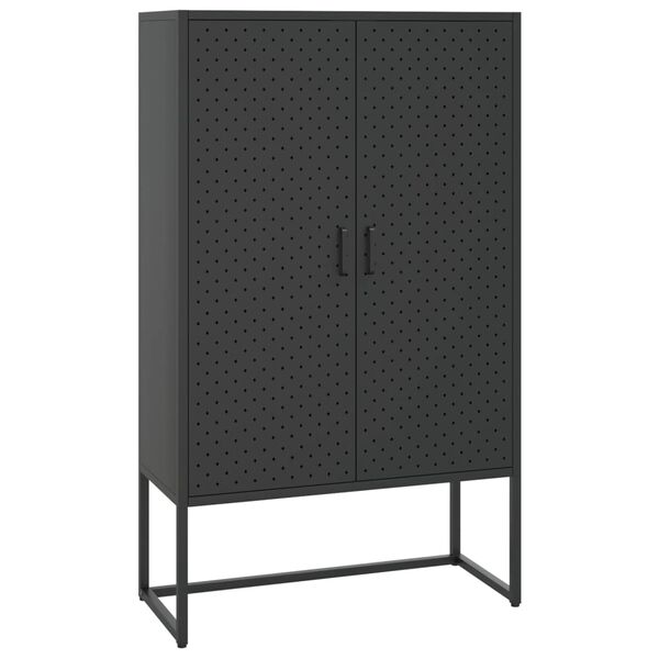 vidaXL Highboard svart 80x35x135 cm st&aring;l