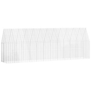 vidaXL H&oslash;nsebur 2 stk. S&oslash;lv 600 x 100 x 210 cm Galvanisert st&aring;l