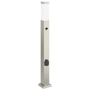 vidaXL Pullertlampe med sensor og stikkontakt 80 cm rustfritt st&aring;l IP44
