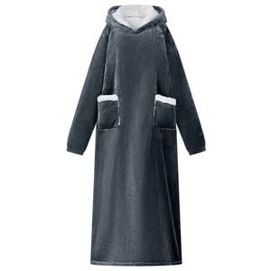 vidaXL Teppe-hettegenser Marinebl&aring; L Fleece og Flanell