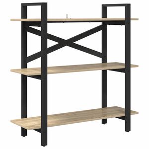 vidaXL Bokhylle 3 niv&aring;er 100 x 33,5 x 102 cm Konstruert tre Sonoma eik