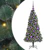 vidaXL Kunstig Opplyst Juletre med Kule Sett gr&oslash;nn 120 cm PET