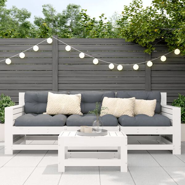 vidaXL Hagefotskammel hvit 62x30x32 cm heltre furu