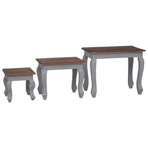 vidaXL Stablebord 3 deler heltre mahogni