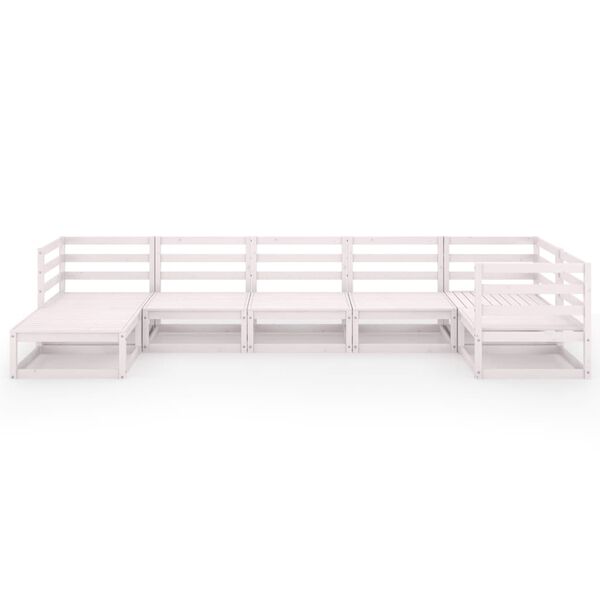 vidaXL Hagesofagruppe 7 deler hvit heltre furu