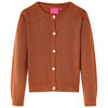 vidaXL Cardigan for barn strikket konjakk 128