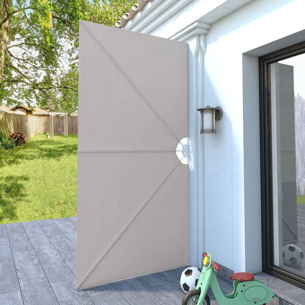 vidaXL Sammenleggbar sidemarkise for terrasse krem 300x150 cm