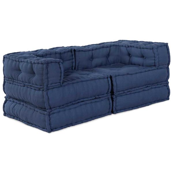 vidaXL Modulsofa 2 pcs Indigo 140 x 70 x 56 cm stoff