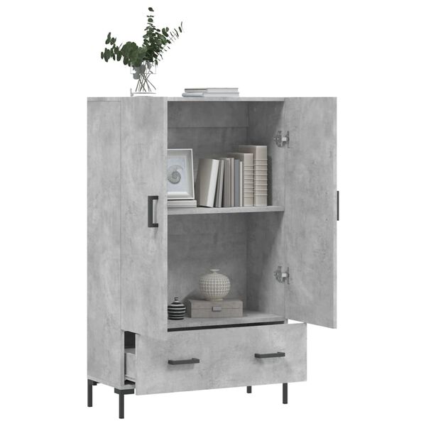 vidaXL Highboard betonggr&aring; 69,5x31x115 cm konstruert tre