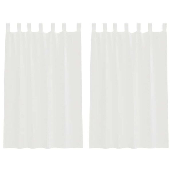 vidaXL Voilegardiner med hemper 2 stk hvit 140x175 cm