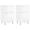 vidaXL Skjenker 2 stk h&oslash;yglans hvit 40x35x70 cm konstruert tre