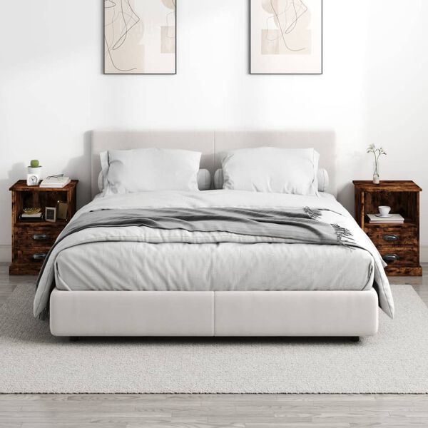 vidaXL Nattbord 2 stk røkt eik 43x36x60 cm