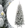vidaXL Kunstig juletre Hvit 150 cm PVC og plast og st&aring;l og PE