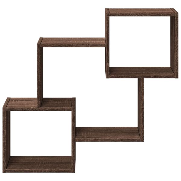 vidaXL Veggskap 78x18x71 cm brun eik konstruert tre