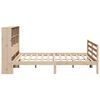 vidaXL Seng med bokhylle uten madrass 200x200 cm heltre furu