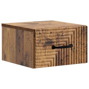 vidaXL Vegghengt Nattbord Gammelt tre 34,5 x 33 x 20 cm Konstruert tre