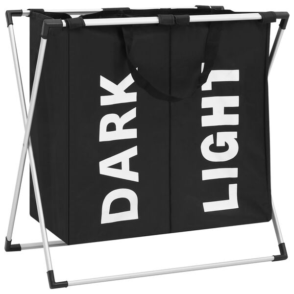 vidaXL Skittent&oslash;yskurv i 2 seksjoner svart