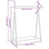 vidaXL Klesstativ hvit 100x45x150 cm heltre furu