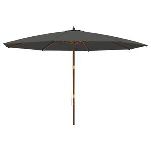 vidaXL Hageparasoll med trestang antrasitt 400x273 cm