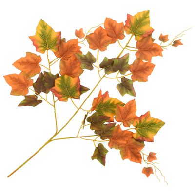 vidaXL Kunstige drueblader 10 stk rød 70 cm