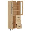 vidaXL Highboard sonoma eik 69,5x34x180 cm konstruert tre