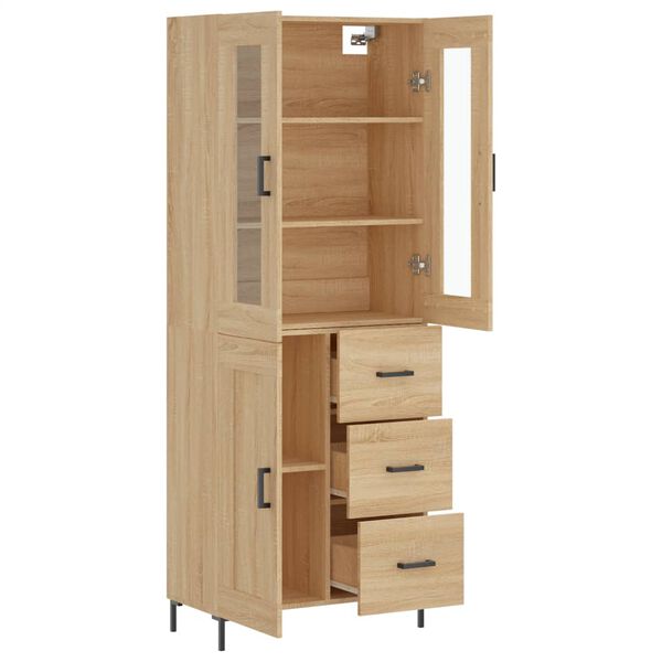 vidaXL Highboard sonoma eik 69,5x34x180 cm konstruert tre