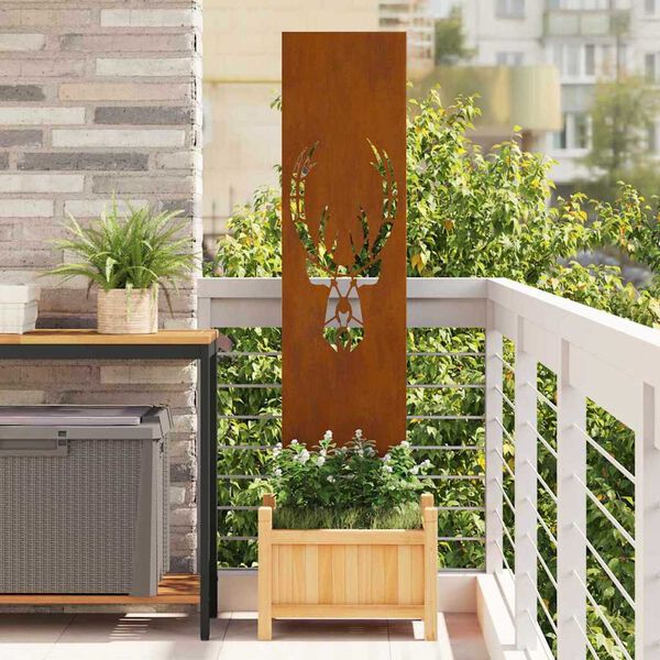 vidaXL Hageprivat skjerm Dyretrykk Rusten 32 x 140 cm Cortenstål