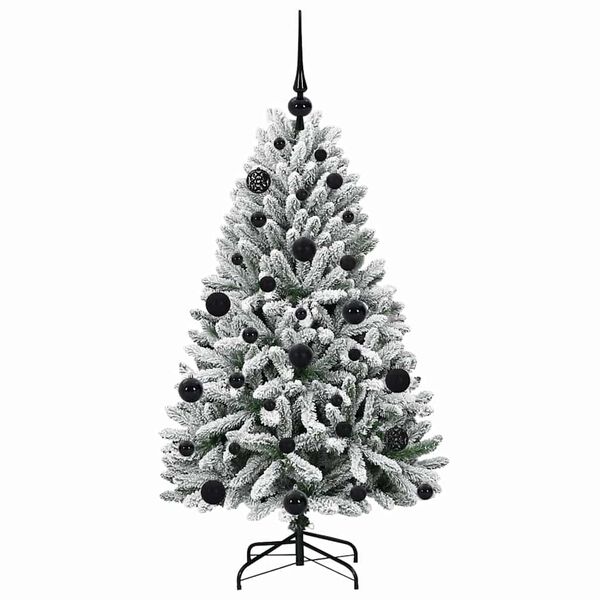 vidaXL Kunstig juletre med 150 LED Grønn og hvit 120 cm PVC og metall
