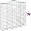 vidaXL Gabionkurver buede 10 stk 200x50x180/200 cm galvanisert jern